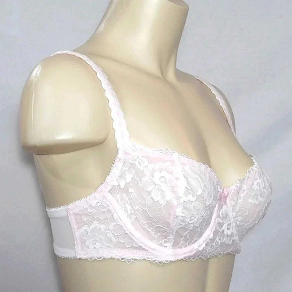 36B Felina 5894 Harlow Sheer Lace Full Bust Underwire Bra Pink NWT‎